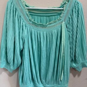Womens flowy teal blouse